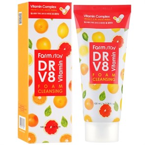 ПЕНКА ДЛЯ УМЫВАНИЯ С КОМПЛЕКСОМ ВИТАМИНОВ DR-V8 VITAMIN FOAM CLEANSING FarmStay 100мл 1FS5885